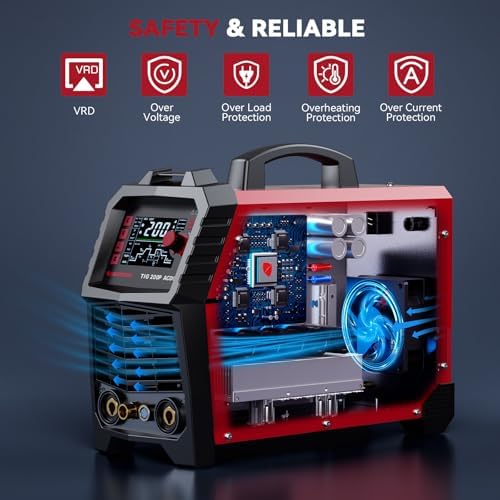 ARCCAPTAIN TIG Welder AC/DC 200A with Pulse 7 in 1 Aluminum Welding Machine