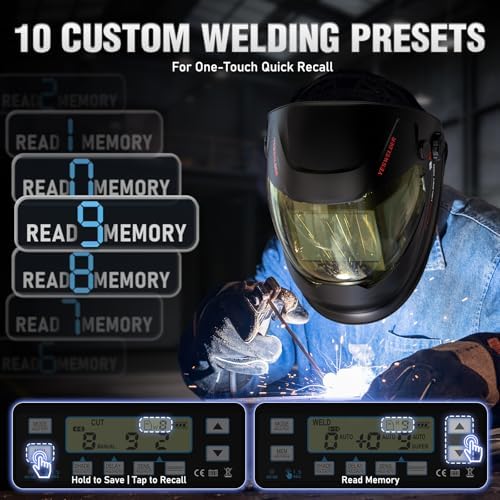 YESWELDER Auto-Adjust Welding Helmet, Internal LCD Control, Panoramic View