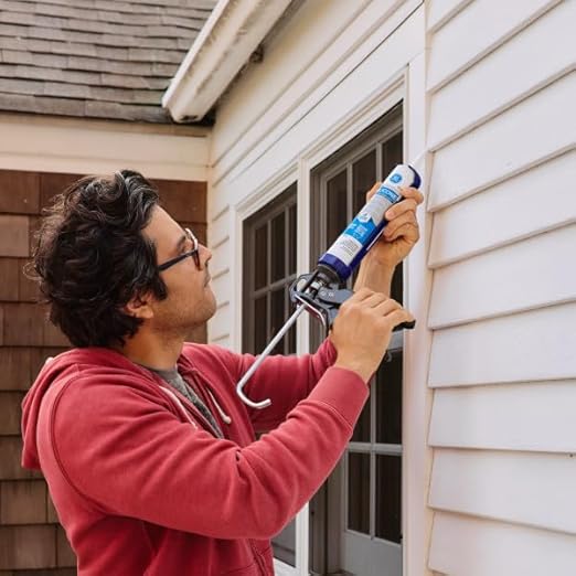 GE All Purpose Silicone Caulk, Clear, 10 fl oz Cartridge, 1 Pack - 100% Waterproof Silicone Sealant, Stronger Adhesion, Freeze & Sun Proof