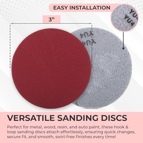 Sunmight Sunfoam Grip No Hole 3 Inch Sanding Discs - 1000 Grit Wet Dry Sandpaper for Car Paint, Headlights, Metal, Wood - Hook & Loop for Orbital & DA Sanders - Polishing & Finishing Abrasive (20 Pcs)