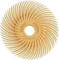 Dedeco Sunburst Radial Bristle Discs 12-Pack - 2" Curved - 3/8" Arbor - Peach 2500 Grit (Extra-Fine, 6 Micron) - Aluminum Oxide for Polishing & Finishing