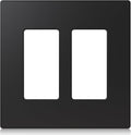 ELEGRP 2-Gang Screwless Decorative Wall Plates, Mid-Size 4.88" height x 4.94" length Unbreakable Thermoplastic Faceplate Cover for Decorator Receptacle Outlet & Switch, UL Listed (1 Pack, Matte Black)