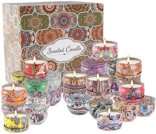 Scented Candles Gifts Set of 36 – 2.5oz Aromatherapy Travel Tin Candles, Relaxing Fragrances for Home, Spa, Gifts for Family, Friends, Teachers, Thank You Presents (Assorted Scents).