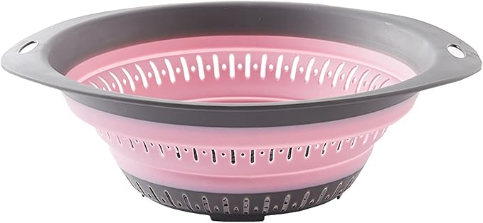 Draining rack Drain Basket Vegatable Basket Collapsible Colander Strainer With Plastic Handles Foldable Storage Basket Kitchen Gadgets Sink Strainer Basket(C,Small)