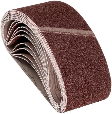 10 Pcs Sanding Belts 3 x 18 Inch 60 Grit Aluminum Oxide