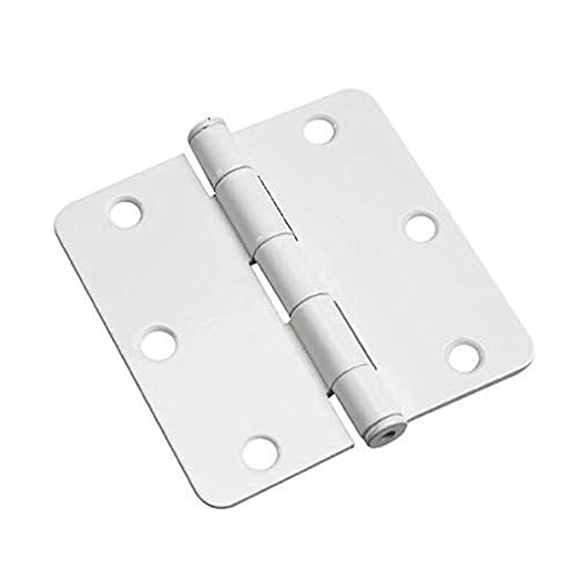 Richelieu Hardware 2821WB Onward 3-1/2-in (89 mm) Full Mortise Butt Hinge - 1/4" Radius, White (2-Pack)