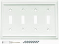 Wall Plates, Duplex Outlet Covers, Toggle Light Switch Plates, Decorator Light Switch Cover, Bamboo Fiber Material Wall Plate, Standard Size Wall Plates of various styles, White (4 Gang Toggle 1 Pack)