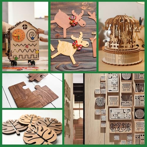 18 Pack Walnut Plywood Sheets 12x12x1/8 Inch,3mm Plywood for Laser Cutting & Engraving,Unfinished Wood for Crafts,Wood Burning,Architectural Models