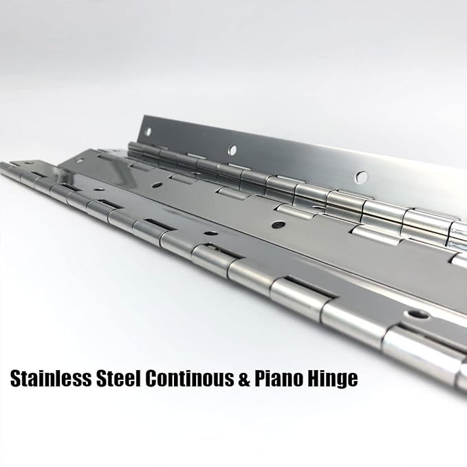 EPHECH 20Inch Continuous & Piano Hinges, 2PCS Heavy Duty Stainless Steel Piano Hinge, Smooth Polished Folding Continuous Hinge, 0.04inch Leaf Thickness, 1.2inch Open Width
