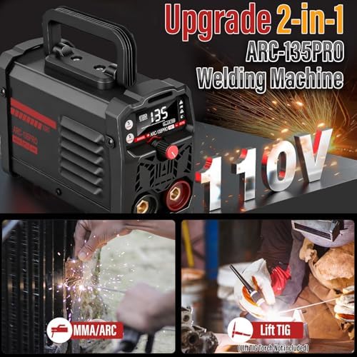 MMA-135PRO Stick Welder 110V, Lift TIG 2-in-1 Mini Welder for DIY