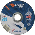 Weiler 58111 5 Inch Cutting Wheel, Tiger Inox Stainless Steel Contaminant-free High Performance Cutting, .045" INOX60S Type 27 7/8" Arbor, Pack of 25