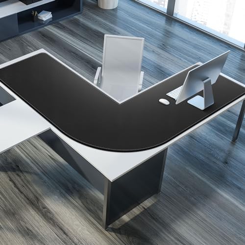 Mydours 61"x61"x20" Extra Large Desk Mat, L-Shaped Mouse Pad Desks, Black