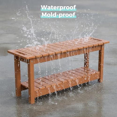 41" Shower Bench, Waterproof HIPS Shower Stool for Shaving Legs
