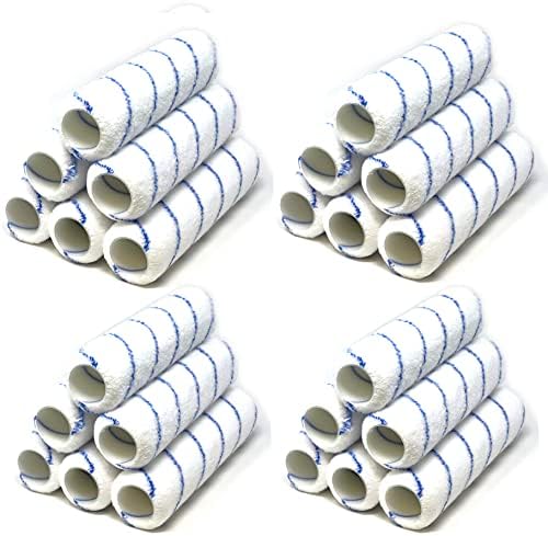 Allgala Paint Rollers 9 inch 3/8 Nap 24 Pack Shedless Lint Free Microfiber Paint Roller Covers for Paint Roller Kit House Painting Project