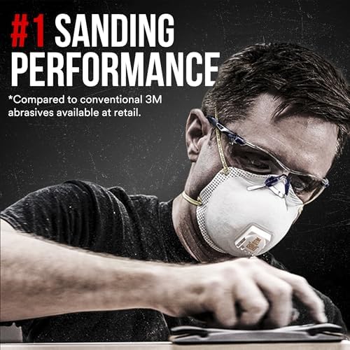 3M Advanced Sandpaper, 20 Sheets, 80 Grit, 3M Pro Grade Precision, No-Slip Grip Backing, 9-in x 11-in, for Sanding on Wet or Dry Surfaces (26080CP-P-G), 2-Pack