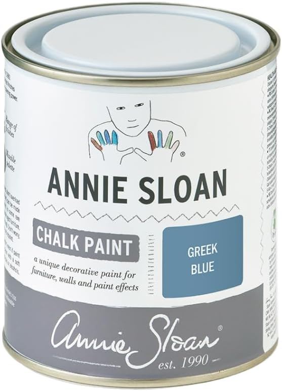 Annie Sloan Chalk Paint® (Greek Blue, 500 ml/16.9 Fl Oz) a unique decorative paint for furniture, cabinets and home décor with no sanding or priming