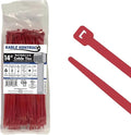 Kable Kontrol Cable Zip Ties, 14 Inch, 100 Pcs, 50lbs Test, Red | Nylon Plastic, Self Locking, UL Listed, Indoor Use