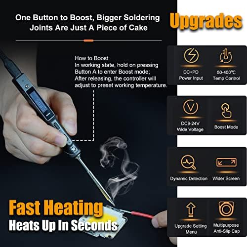 Original TS101 Upgraded from TS100 Type C PD DC Programmable 50-400℃ Temperature Adjustable Pocket-size Portable Soldering Iron for Field Repair (NO POWER SUPPLY)
