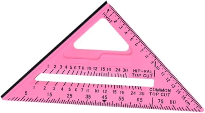 Generic Carpentry Triangle Ruler Protractor Carpenters Tool Woodwork Measuring Right Angle Ruler for Machinist Remodeling Projects, Pink