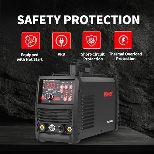 PONEY 200 A TIG Welder 110V/220V 5 In 1 Aluminum Welder Machine