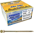 Jake Sales #10 X 4 Gold Star Wood Screw Torx/Star Drive Flat Head (Full Box - 1,000 Screw Count) - Multipurpose Torx/Star Drive Wood Screws