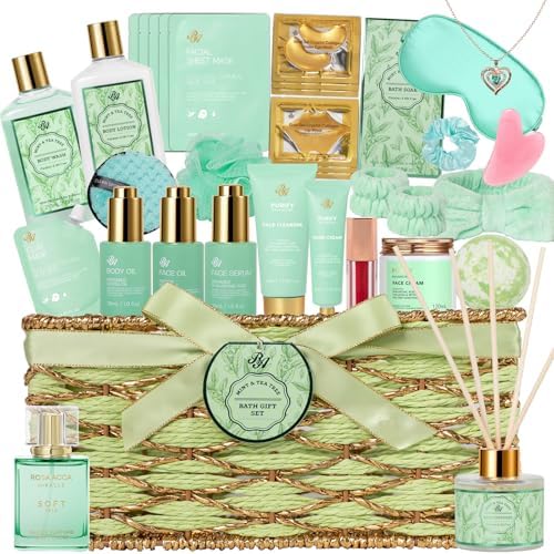 35 Pcs Gifts for Women, Tea Tree Spa Gift Basket Set, Face Skin Care Set
