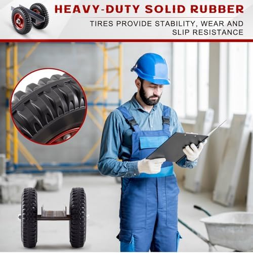 Moving Panel Dolly, Door Dolly 440 Lbs / 200 Kg Load Capacity, up to 2.76'' Width Capacity, Heavy Duty Cart with 8'' Solid Rubber Wheels, Steel Mover for Wood, Plywood, Door, Fence