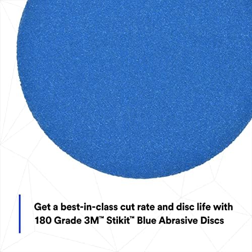 3M Stikit Blue Abrasive Disc Roll, 36268, No Hole, 5 in, 180+ Grade, Pack of 100, Automotive Sanding Discs for Coating Removal, Body Repair, Auto Sanding, Primer Sanding