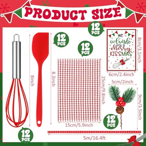 Qinyoung 60pcs/12sets Christmas Baking Gift Set with Whisk Spatula