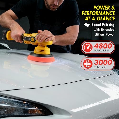 Wagan EL6402 OneVolt Cordless Polisher 6 Pro Dual Action 6-Inch Buffer Kit