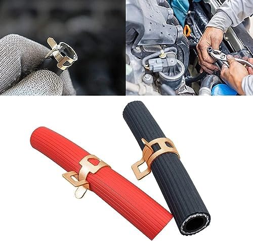 Fielect 0.71"/18mm ID Spring Band Type Action Hose Pipe Clamp Low Pressure Air Clip Clamp Fasteners Assortment Kit for Plumbing,Automotive and Mechanical,Yellow-zn Coated 50pcs