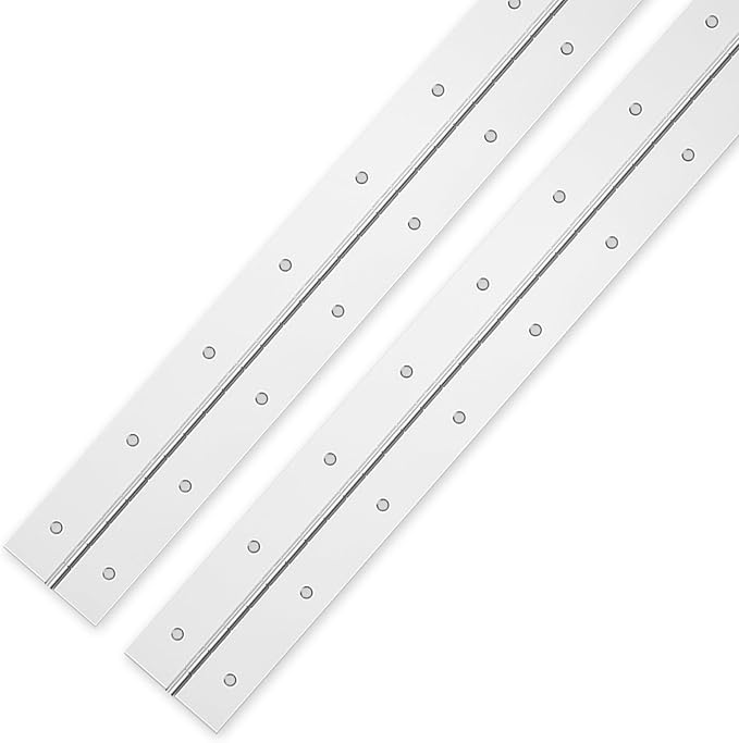 EPHECH Heavy Duty Piano Hinges 18Inch, 2PCS Stainless Steel Piano Hinge with Hole, 0.05" Thickness/1.2" Open Width Continuous Hinge for Folding Cabinet Door Butt Hinge