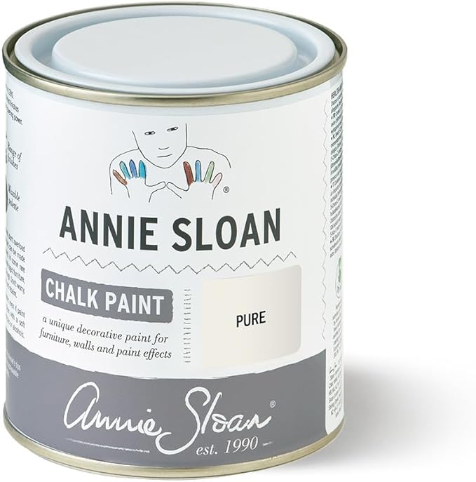 Annie Sloan Chalk Paint® (Pure, 500 ml/16.9 Fl Oz) a unique decorative paint for furniture, cabinets and home décor with no sanding or priming
