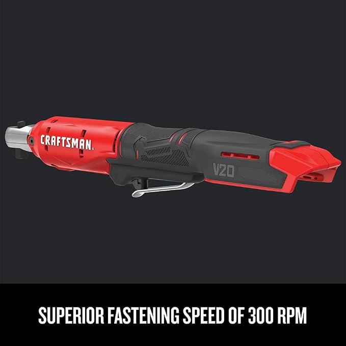 CRAFTSMAN V20 Cordless Ratchet Wrench, 3/8 inch Drive, 300 RPM, up to 35 ft-lbs of Torque, Bare Tool Only (CMCF930B)