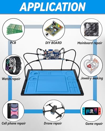 Kaisi Helping Hands Soldering Station with Soldering Mat,6 Flexible Arms