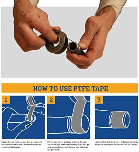 Gasoila Nickel PTFE Thread Seal Tape – Professional-Grade, 3/4 Inch x 260 Inch, High-Density Thread Tape for Stainless Steel Pipes– Leak-Proof Seal, Non-Toxic