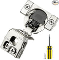 Ravinte 30 Pack 15 Pair 1-5/16 inch Overlay Soft Close Kitchen Cabinet Hinges Stainless Steel Adjustable Kitchen Hinges Satin Nickel Cabinet Hardware