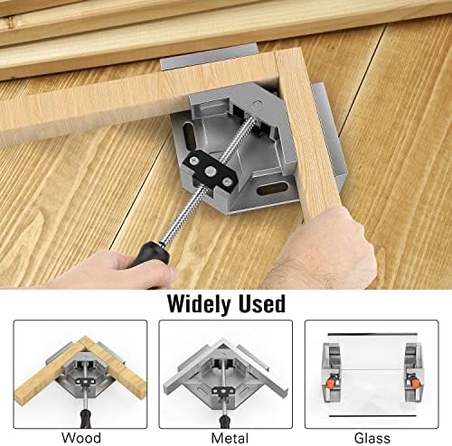 Housolution Right Angle Clamp, [4PACK] 90° Aluminum Alloy, Silver Gray