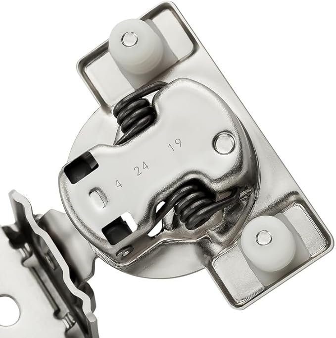 Ravinte 2 Pack 1 Pair 1-5/16 inch Overlay Soft Close Kitchen Cabinet Hinges Stainless Steel Adjustable Kitchen Hinges Satin Nickel Cabinet Hardware