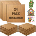24 Pcs Teak Wood Color Wood Plywood Board for Laser Cutting, 12 x 12 Inch