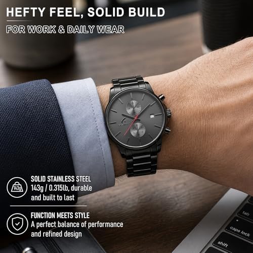 Stylish Stainless Steel Men's Watches with Functional Chronograph Subdials