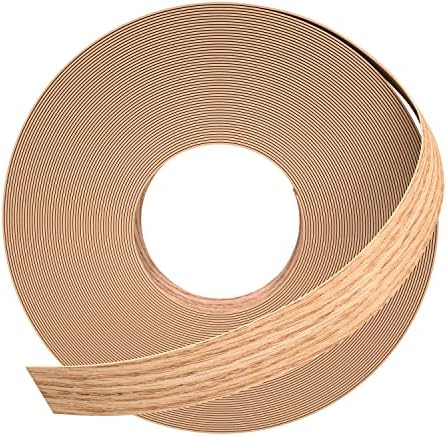 GSCIT Club Red Oak Edge Banding, 1/2 inch x 500ft roll of Wood Veneer Edge Banding Pre-glued Flexible, Wood Tape Banding for Cabinet Repair Furniture