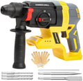SDS Plus Cordless Rotary Hammer Drill for De-walt 20v Max Battery, Hammer Drill 20v Brushless for Concrete/Masonry/Wood/Metal, Rotomartillo, 4 Functions, 5 Drills with Gloves (Battery Not Included)