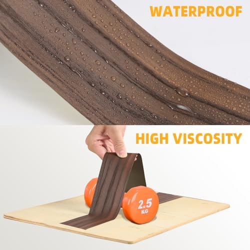 GSCIT Club Brown Walnut Wallpaper, 2.4 inch X 50ft Self Adhesive Wood Grain Repair Tape Walnut Repair Patch for Tables, Chairs, Baseboards, Doors, Windows, Floors, Handicraft DIY.