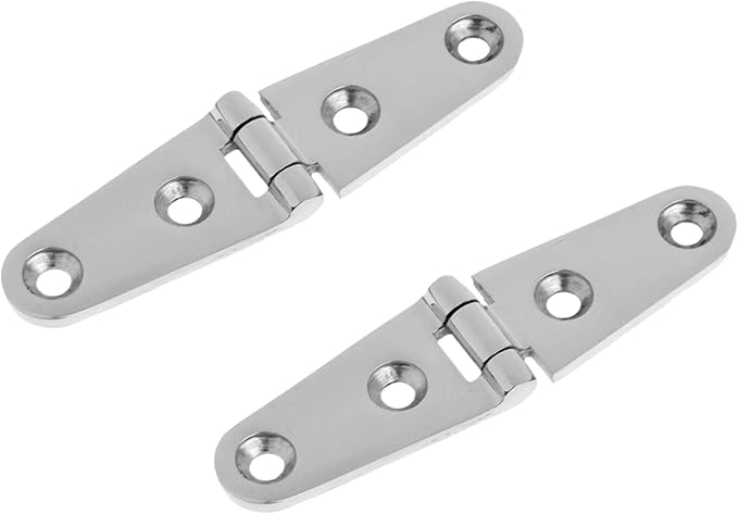 316 Stainless Steel Boat/Door Hinge ，Heavy Duty Marine Grade Cupboard Cabinet Drawer Door Strap Butt Hinge Furniture Hardware (Size: 4”X1”,2pcs)