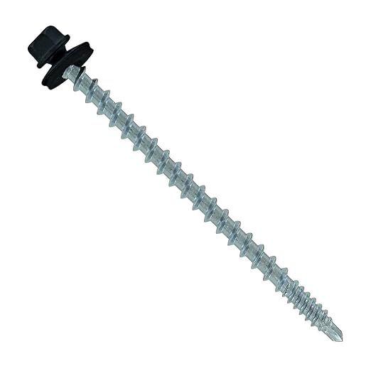 Fasteners Plus ST Fastening #10 x 3 Kwikseal Woodbinder Metal Roofing Screws Metal-to-Wood Black (Pack of 250)