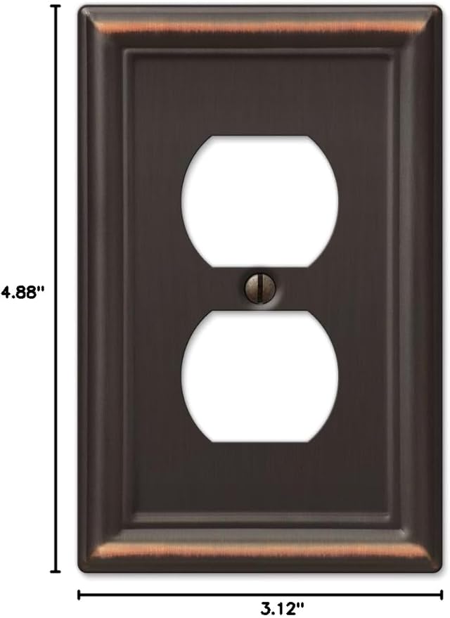 Amerelle 149DDB Chelsea Wallplate, 1 Duplex, Steel, Aged Bronze, 1-Pack