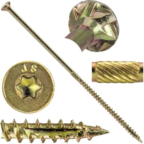 Jake Sales #10 X 6 Gold Star Wood Screw Torx/Star Drive Flat Head - Multipurpose Screws (1 Pound - 33 Approx. Count)