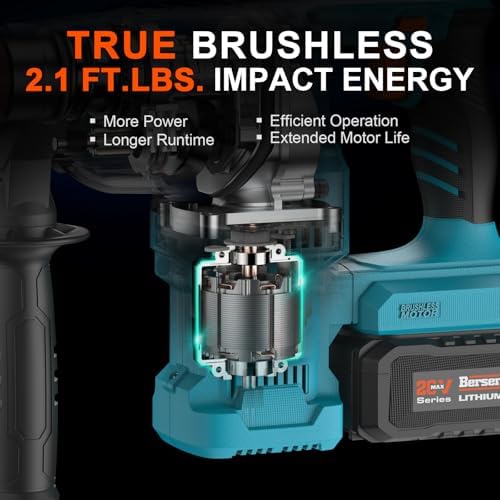 Berserker 1-1/8" SDS-Plus Cordless Rotary Hammer Drill for Concrete 111Plus
