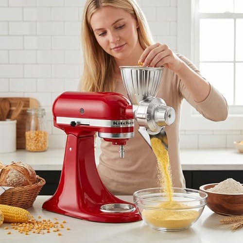 GVODE Grain Mill Attachment for KitchenAid Stand Mixer, 9 Grind Levels